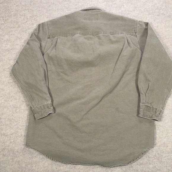 Vintage Abercrombie & Fitch The Big Shirt Size M Beige Canvas Overshirt 90s Y2K - Picture 5 of 11